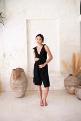 SALE Alana Linen Jumpsuit – Noir