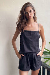 Sustainable Loungewear Mia Top + Shorts SET - Noir