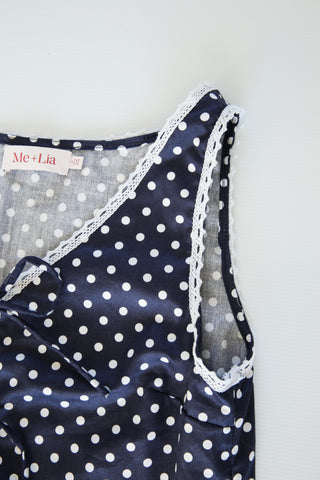Celeste Polka Dot Lounge Set – Navy