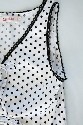 Celeste Polka Dot Lounge Set – White