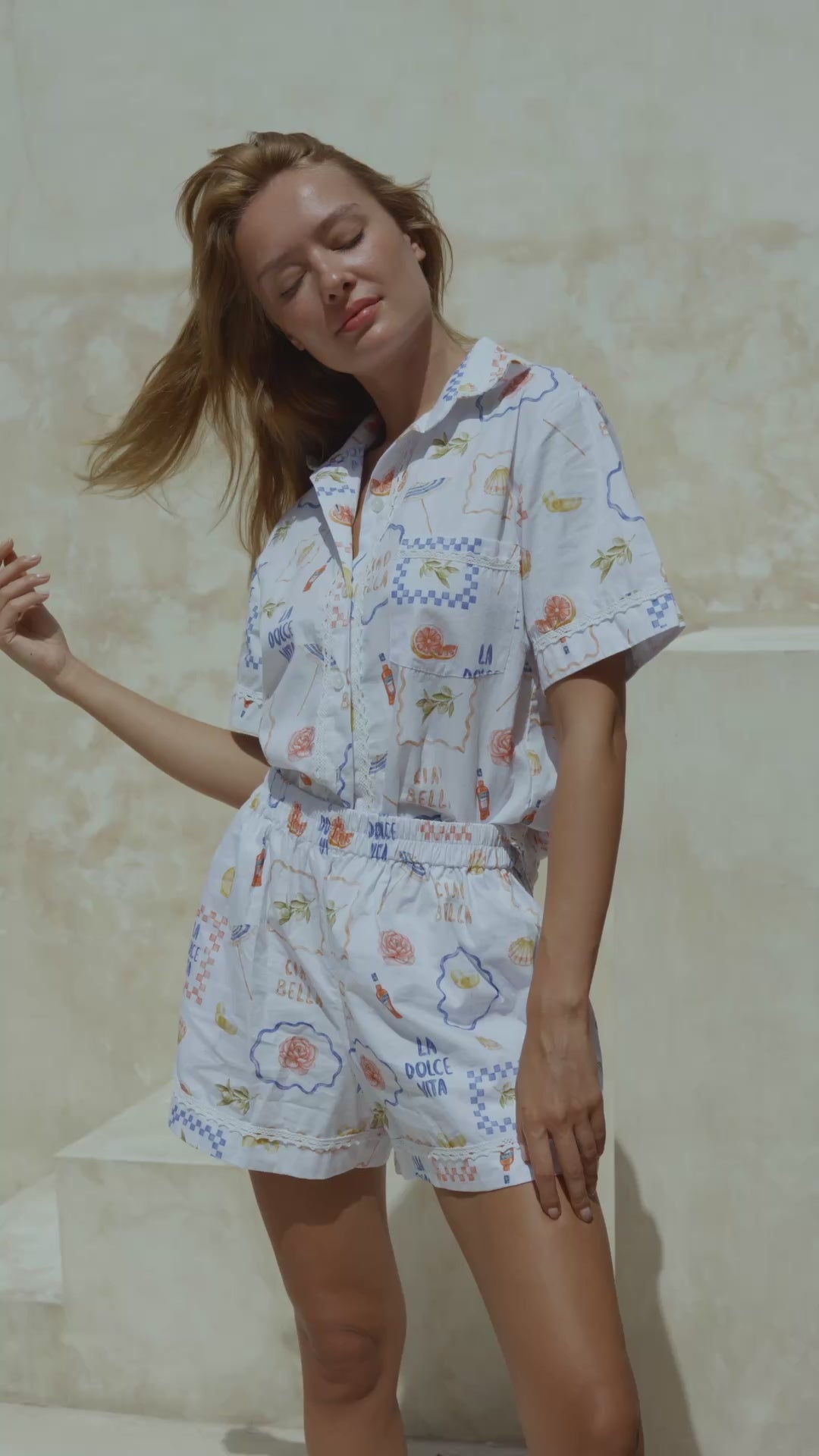Ciao Bella Shirt + Shorts Set -  Blue